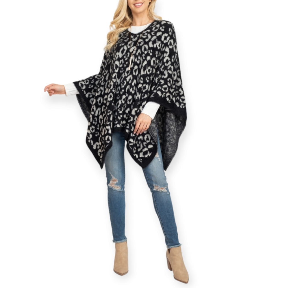 Leopard Print Poncho